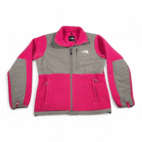 North Face Jacket Womens MEDIUM Pink Gray Denali Fleece Polartec Zip Dual Color