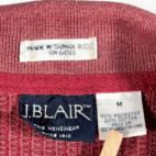 Vintage John Blair Polo Shirt Adult SMALL Red Waffle Knit Thermal Textured 80s