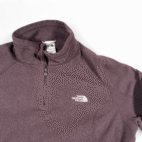 North Face Sweater Womens LARGE Red Fleece Pullover Quarter Zip Outdoor Hiking