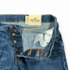 Hollister Jeans Mens 34x34 Blue Huntington Slim Straight Button Fly Low Rise Y2K