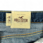Hollister Jeans Mens 34x34 Blue Huntington Slim Straight Button Fly Low Rise Y2K
