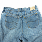 Vintage Lee Jeans Womens 31x27 Blue Mom High Waisted Light Wash Y2K
