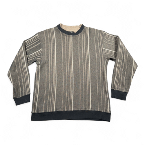 Vintage Knights Sportswear Sweater Adult LARGE Brown Striped Double Collar Y2K