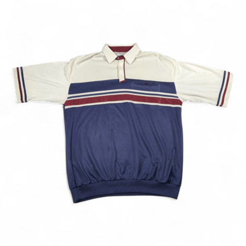 Vintage Classics Palmland Polo Shirt Adult LARGE Blue Colorblock Golf Banded 90s