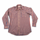 Vintage Kingsport Shirt Adult MEDIUM Brown Plaid Western Colorful Sears 80s