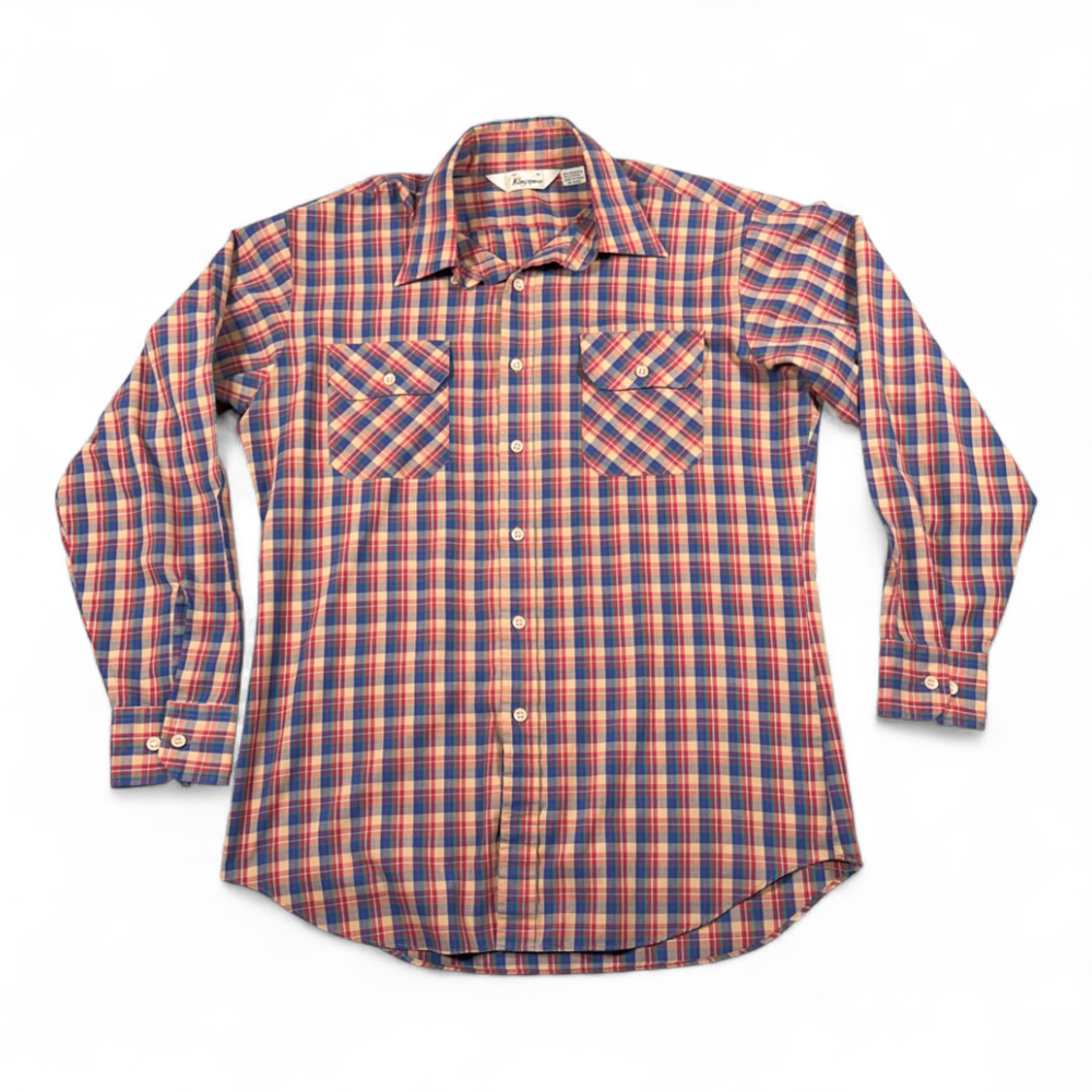 Vintage Kingsport Shirt Adult MEDIUM Brown Plaid Western Colorful Sears 80s-1 Vintage Kingsport Shirt Adult MEDIUM Brown Plaid Western Colorful Sears 80s