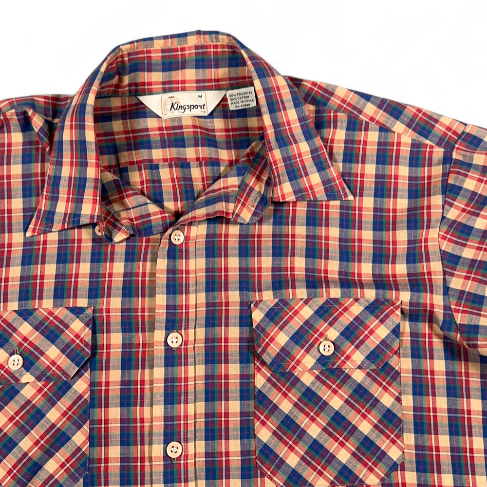 Vintage Kingsport Shirt Adult MEDIUM Brown Plaid Western Colorful Sears 80s-2 Vintage Kingsport Shirt Adult MEDIUM Brown Plaid Western Colorful Sears 80s