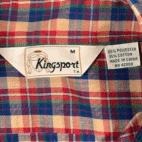 Vintage Kingsport Shirt Adult MEDIUM Brown Plaid Western Colorful Sears 80s