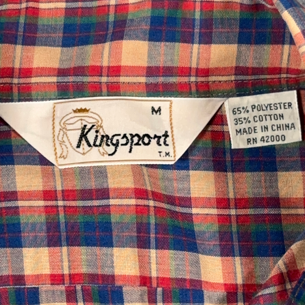Vintage Kingsport Shirt Adult MEDIUM Brown Plaid Western Colorful Sears 80s-4 Vintage Kingsport Shirt Adult MEDIUM Brown Plaid Western Colorful Sears 80s