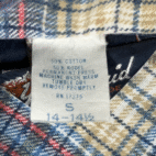 Vintage Dude Western Shirt Adult SMALL Blue Yukon Plaid Flannel Pearl Snap 70s
