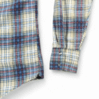 Vintage Dude Western Shirt Adult SMALL Blue Yukon Plaid Flannel Pearl Snap 70s