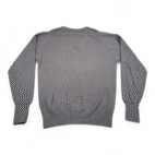 Vintage Harrod Sweater Adult LARGE Gray V Neck Acrylic Knit Raglan Preppy 80s