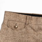 Vintage Herringbone Pants Mens 33x31 Brown Wool Dress Slacks Trousers 70s