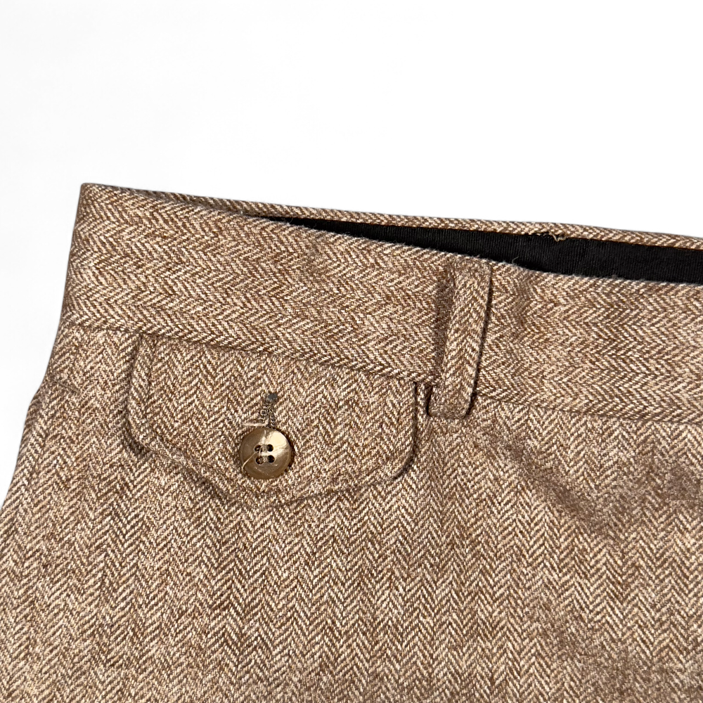 Vintage Herringbone Pants Mens 33x31 Brown Wool Dress Slacks Trousers 70s-4 Vintage Herringbone Pants Mens 33x31 Brown Wool Dress Slacks Trousers 70s
