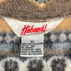 Vintage Southwest Jacket Womens EXTRA LARGE Brown Orange Fleece Aztec Haband 90s