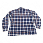 Vintage Flannel Shirt Adult LARGE Blue Plaid Fruit Loom Shacket Workwear 90s