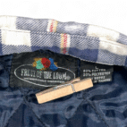 Vintage Flannel Shirt Adult LARGE Blue Plaid Fruit Loom Shacket Workwear 90s