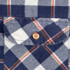 Vintage Flannel Shirt Adult LARGE Blue Plaid Fruit Loom Shacket Workwear 90s