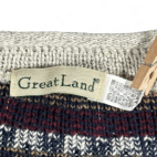 Vintage Great Land Sweater Vest Adult MEDIUM Gray Fair Isle Knit USA Made 90s