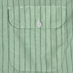 Vintage Work Shirt Adult LARGE Green Pinstripe ToppMaster Workwear USA 70s