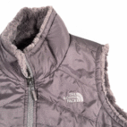 North Face Vest Womens SMALL Gray Mossbud Reversible Quilted Sherpa Fleece