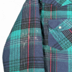 Vintage Wrangler Western Shirt Adult LARGE Blue Plaid Flannel Insulated 90s
