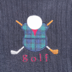 Vintage Scottish Isle Sweater Adult MEDIUM Blue Cotton Golf 90s