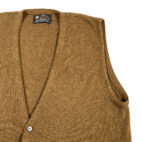Vintage Puritan Sweater Vest Adult LARGE Brown Lambswool Wool Cardigan 70s