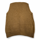 Vintage Puritan Sweater Vest Adult LARGE Brown Lambswool Wool Cardigan 70s