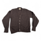 Vintage Heathmoor Sweater Adult SMALL Brown Shetland Wool Cardigan Preppy 60s