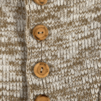 Vintage Campus Sweater Adult LARGE Brown Speckled Mock Neck Buttons Military 80s