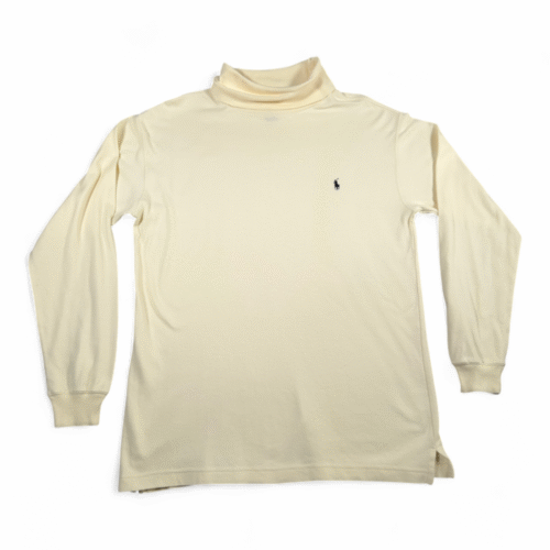 Vintage Ralph Lauren Shirt Adult LARGE White Turtleneck Preppy Pony Logo 90s