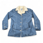 Old Navy Jacket Womens LARGE Blue Corduroy Western Sherpa Lined Ranch Rustic Y2K