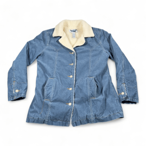Old Navy Jacket Womens LARGE Blue Corduroy Western Sherpa Lined Ranch Rustic Y2K