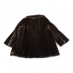Vintage Tissavel Coat Womens LARGE Brown Faux Fur Furrage France Acrylic 60s