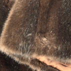 Vintage Tissavel Coat Womens LARGE Brown Faux Fur Furrage France Acrylic 60s