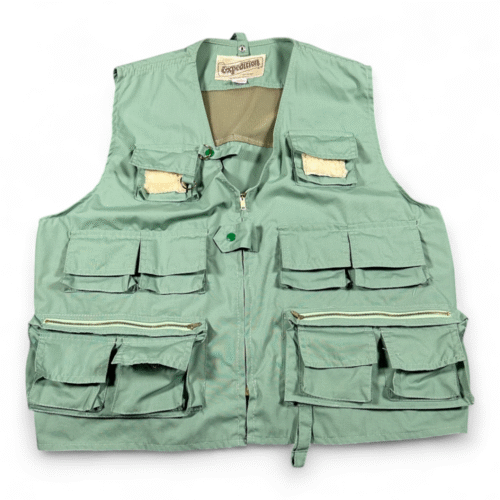 Vintage Expedition Vest Adult Large Green Fly Fishing Hunting Utility Outdoor 80s