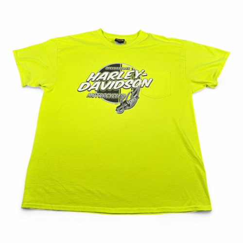 Harley Davidson Shirt Adult EXTRA LARGE Yellow Motorcycles Indiana Mechanic