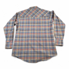 Vintage Ely Cattleman Western Shirt Adult LARGE Blue Plaid Pearl Snap Cowboy 90s