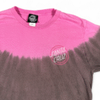 Santa Cruz Shirt Adult SMALL Pink gray Tie Dye Two Tone Long Sleeve Skater