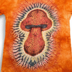 Mushroom Shirt Adult SMALL Orange Tie Dye The Mountain Shroom Hippy Trippy