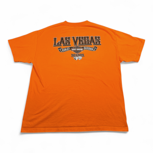 Harley Davidson Shirt Adult EXTRA LARGE Orange Las Vegas Nevada Motorcycles