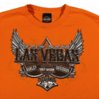 Harley Davidson Shirt Adult EXTRA LARGE Orange Las Vegas Nevada Motorcycles