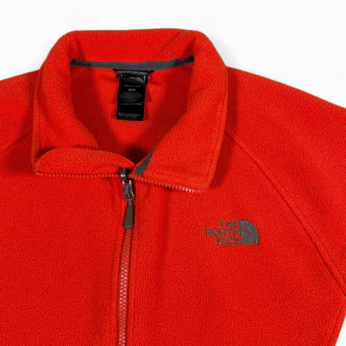 North Face Jacket Adult MEDIUM Orange Gray Fleece Colorblock Hiking Outdoor