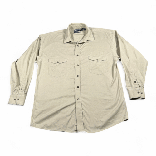 Panhandle Slim Shirt Adult MEDIUM Brown Western Cowboy Stone Pearl Snap