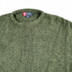 Vintage Chaps Ralph Lauren Sweater Adult LARGE Green Wool Blend Preppy 80s