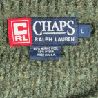 Vintage Chaps Ralph Lauren Sweater Adult LARGE Green Wool Blend Preppy 80s