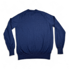 Jeremy Argyle Sweater Adult LARGE Blue NYC Merino Wool Knit V Neck Pullover Y2K