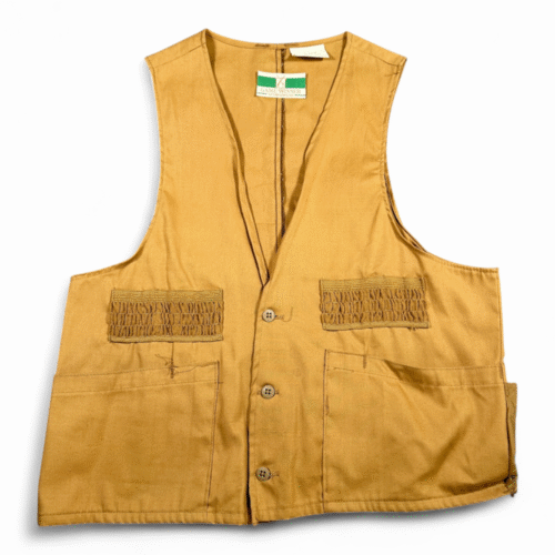 Vintage Game Winner Vest Adult MEDIUM Brown Hunting Duck Canvas Deadstock 60s