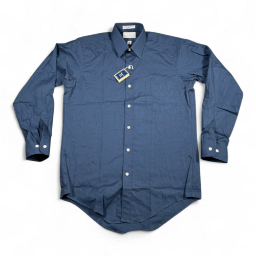 Vintage Arrow Dress Shirt Adult MEDIUM Blue Paddock Club Poplin Deadstock USA